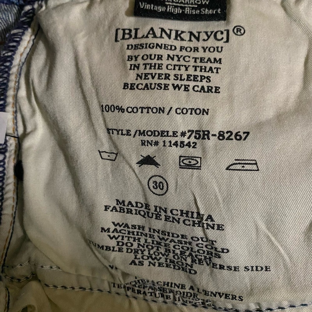 BARROW BlankNYC blue jean Vintage High Rise distressed shorts Women 30 NWT $78 - Picture 6 of 7